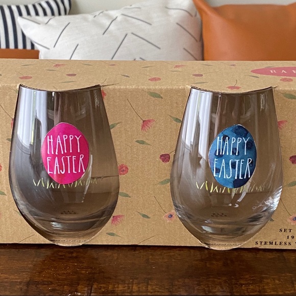 Rae Dunn Stemless Wine Glasses Set of 4 NWT - Picture 3 of 6